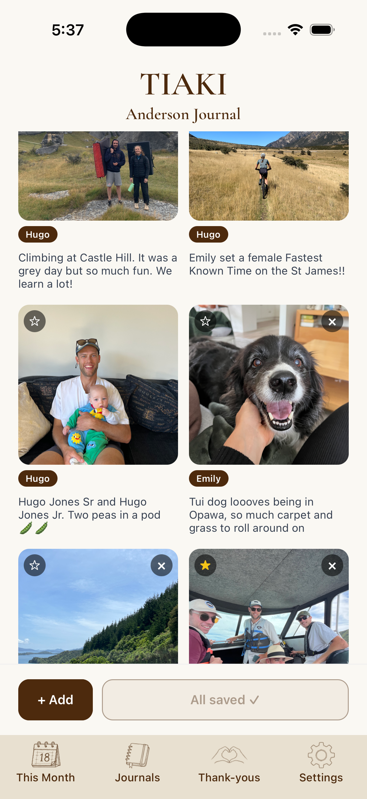 Adding photos in the Tiaki app